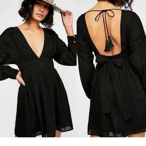 Free People Black Long Sleeve Dress